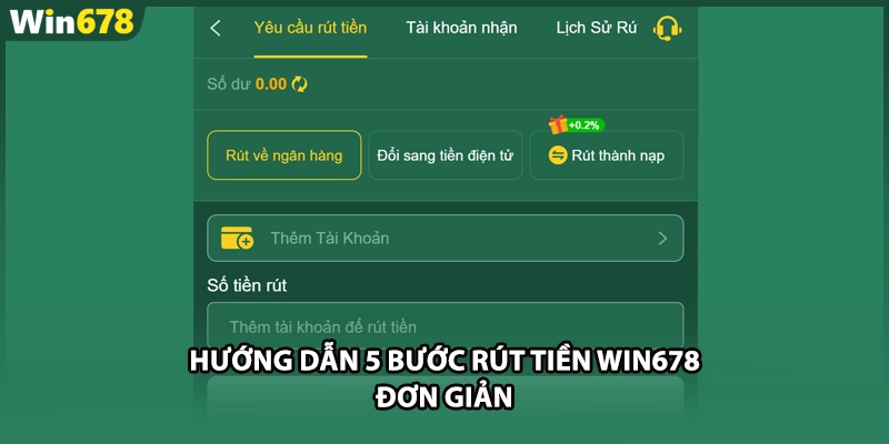Hướng dẫn 5 bước rút tiền WIN678 đơn giản